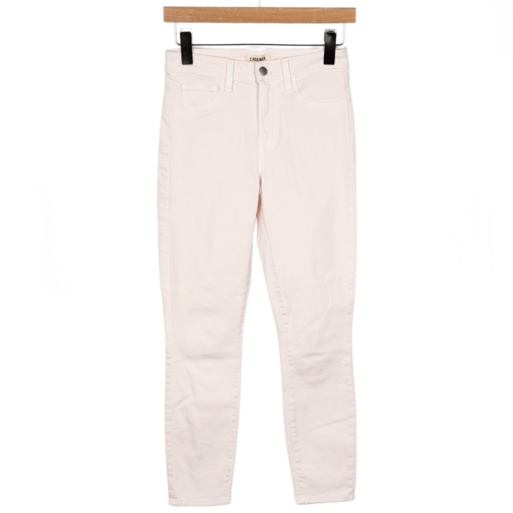 L'AGENCE Margot High Rise Skinny Jeans in Ballerina Pink - Picture 4 of 6